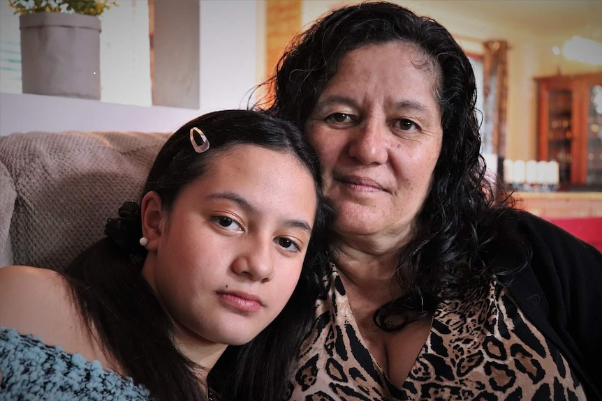 Savannah-Lee Inglis-Rakete with her mother Tina Tane.