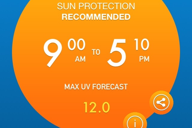 SunSmart app screen shot.