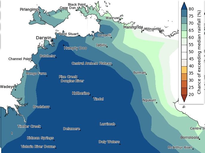 Chance of above median for June to August