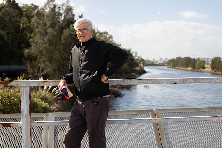 Ian Tyrell stands in front of the Alexandra Canal