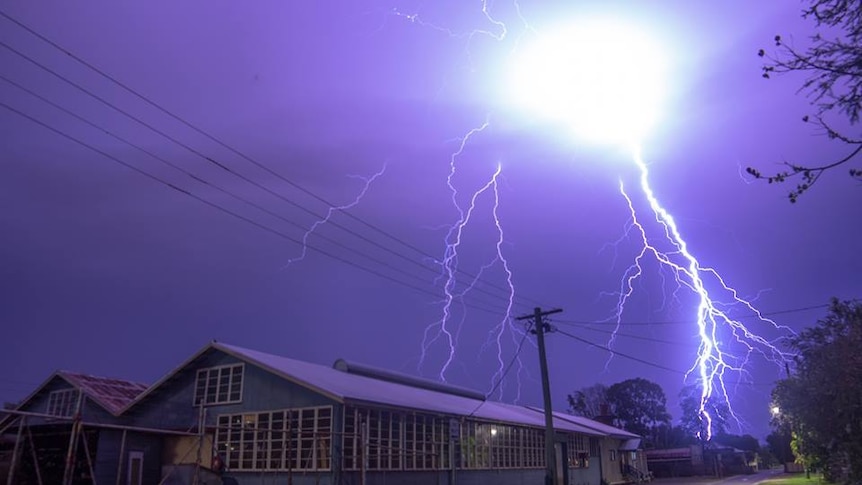 Lightning strike at Lismore