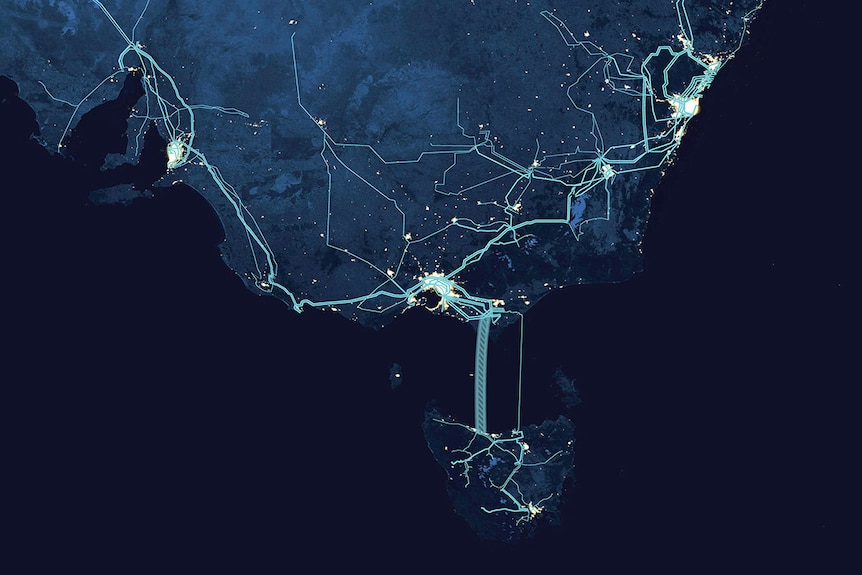 Artist impression of an interstate power network.