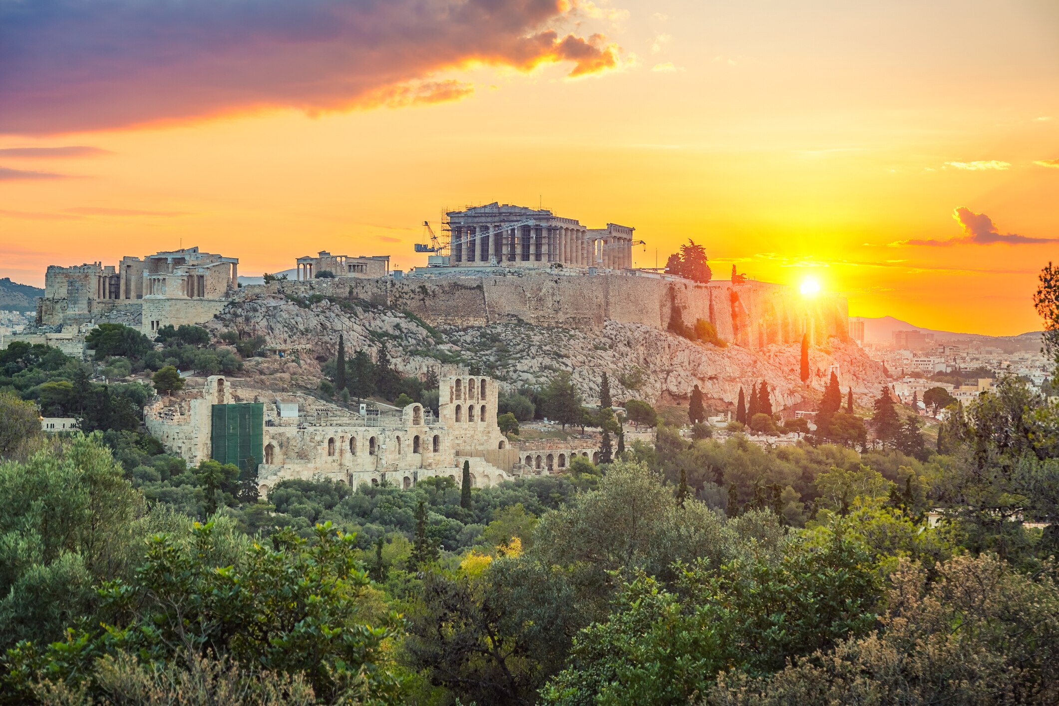 Parthenon, Acropolis of Athens, Greece at summer sunrise