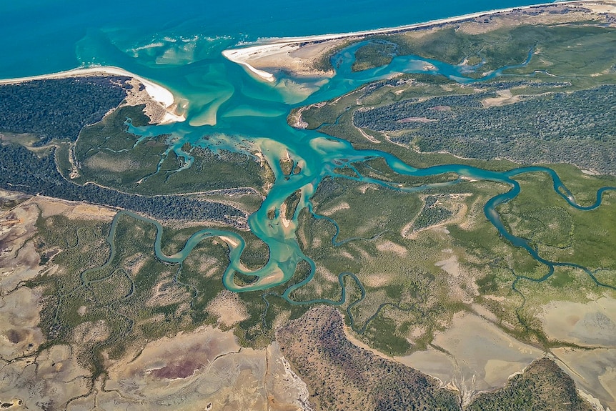Winding blue creeks and estuaries reaching out to sea