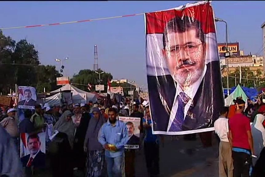 Catherine Ashton was in Cairo to defuse tensions between the government and Mohammed Morsi's supporters.