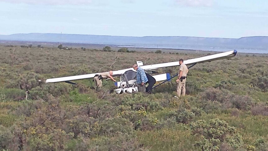 A kit aircraft with two people on board crashed into a paddock at Stirling North