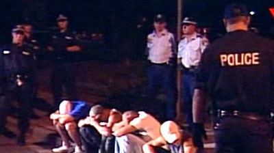 More violence: Police made more arrests last night after further disturbances in southern Sydney