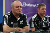 All Blacks coach Graham Henry (L) will coach a star-studded Barbarians line-up against the Wallabies on November 26.