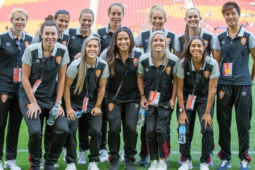 Team photo of A-League women's Brisbane Roar team