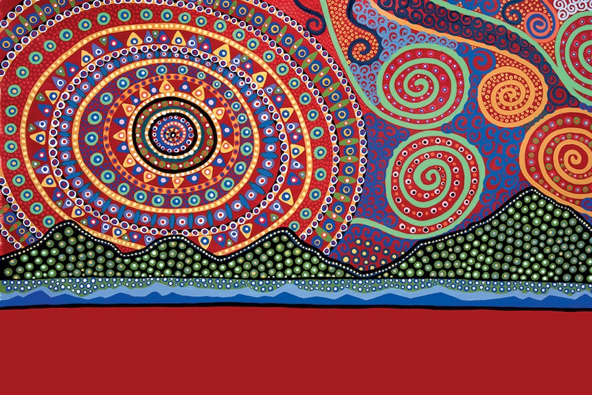 A painting from the series Colours of Australia by Bronwyn Bancroft