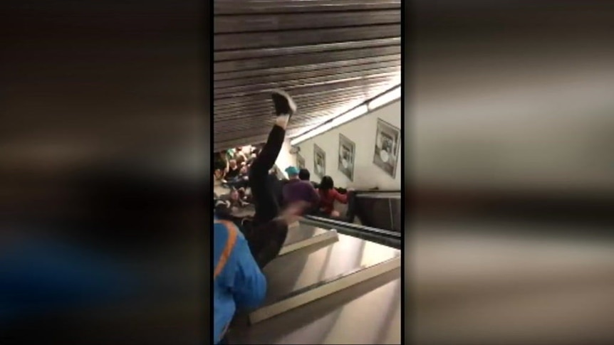 A malfunctioning escalator in a Rome metro station was just one example of the infrastructure problems.