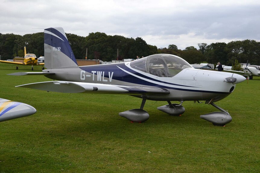 A Van's RV-12 plane at the Light Aircraft Association rally in Sywell in August 2014