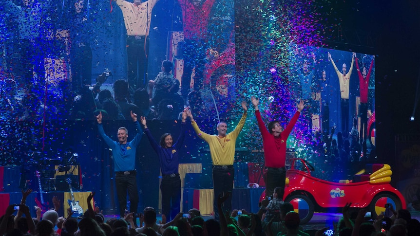 The OG Wiggles taking a bow on stage