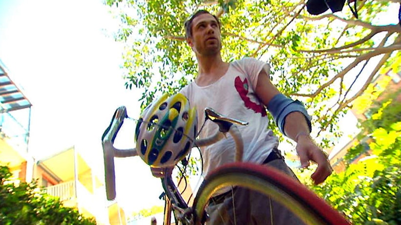 Olympic cyclist Ben Kersten after the crash in Sydney on May 8, 2008.