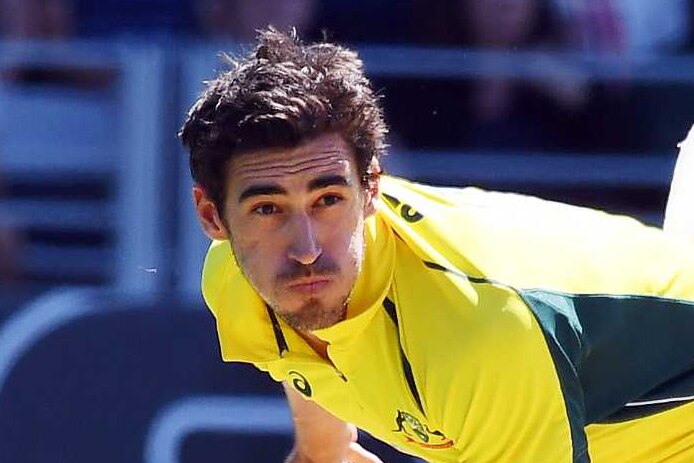 Mitchell Starc bowls against New Zealand