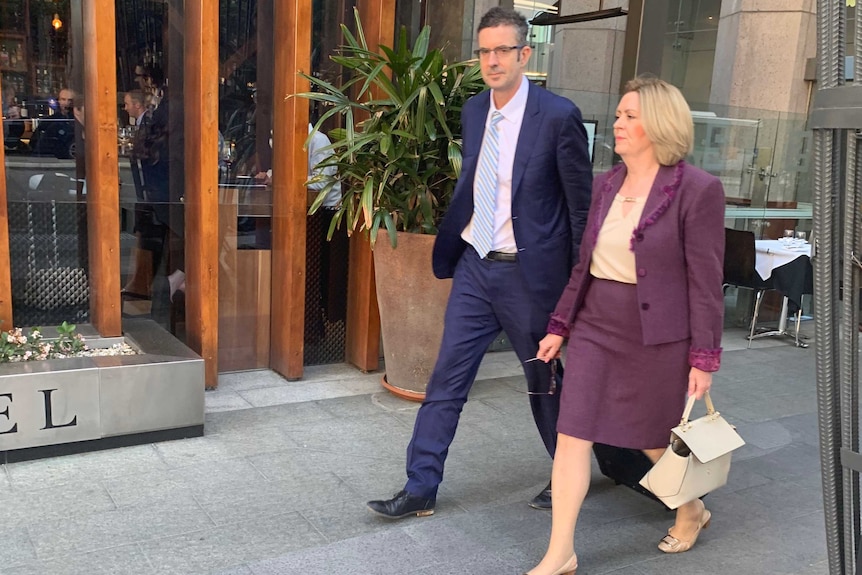 Lisa Scaffidi leaves the Perth City Council inquiry after giving evidence.