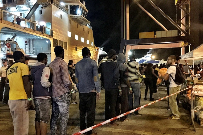 Asylum seekers at Port of Palermo
