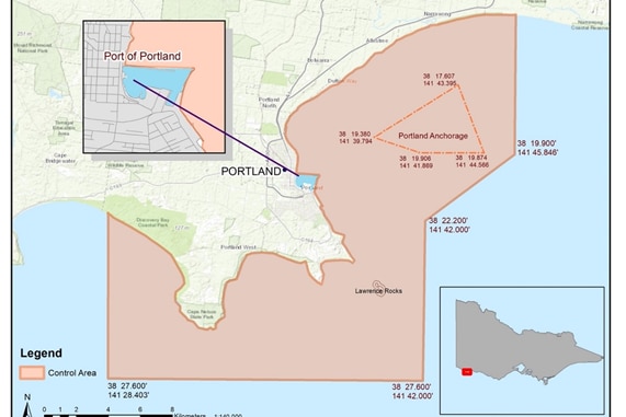 Map of the abalone disease control area.