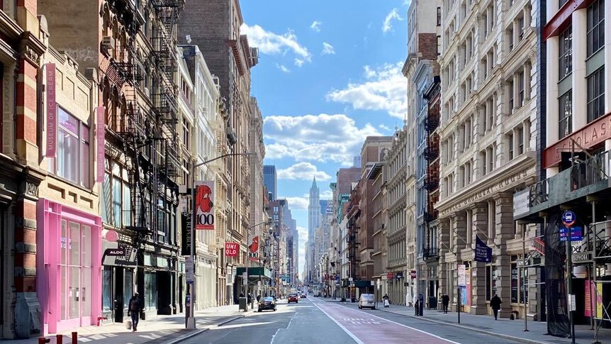 An empty street in New York