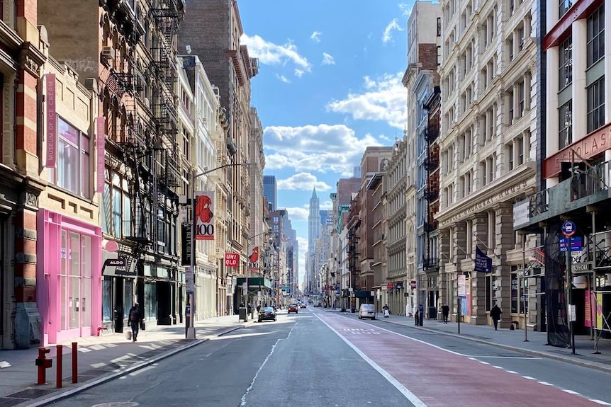 An empty street in New York