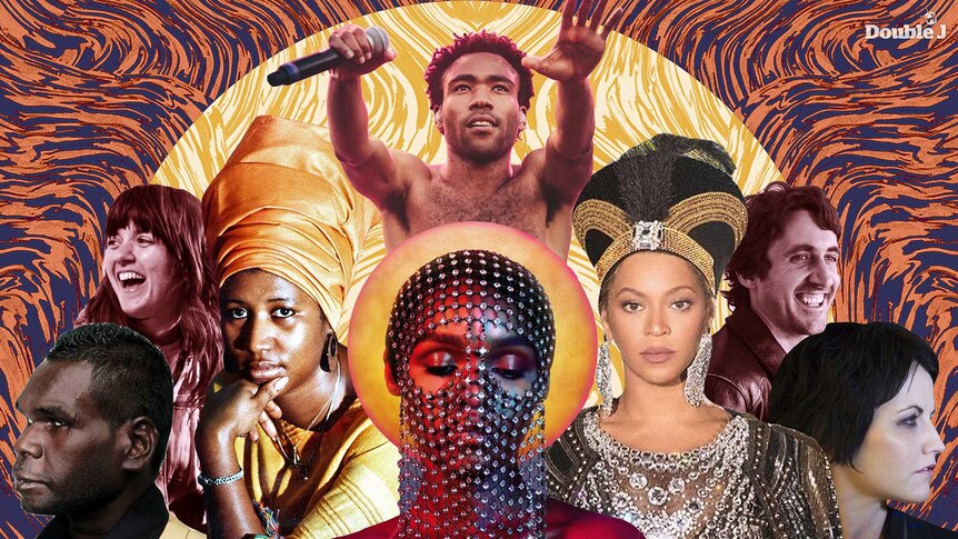 A collage of artists representing the biggest moments in music for 2018