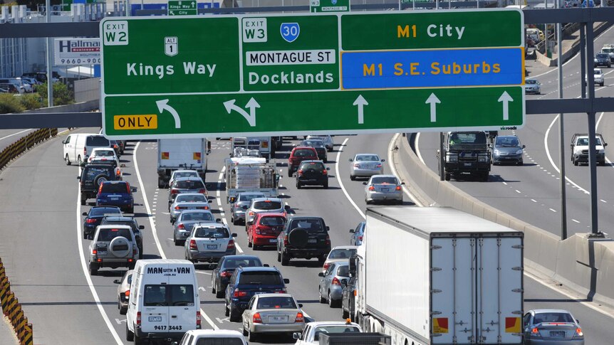 congestion on the Westgate Freeway in Melbourne.