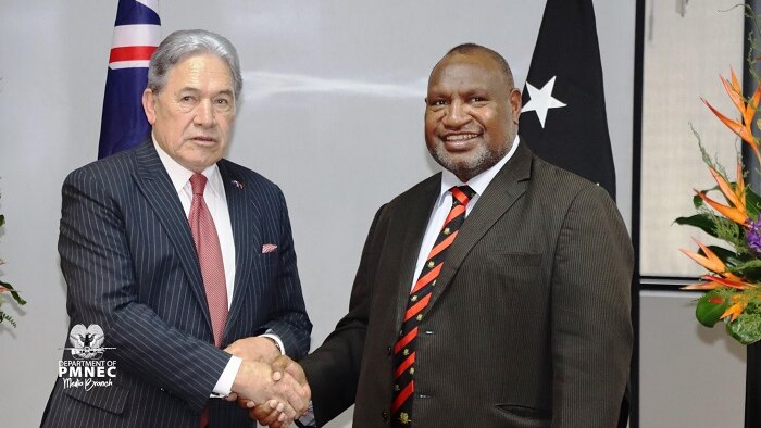 NZ Deputi PM Winston Peters na PNG PM James Marape long Port Moresby (Supplied)