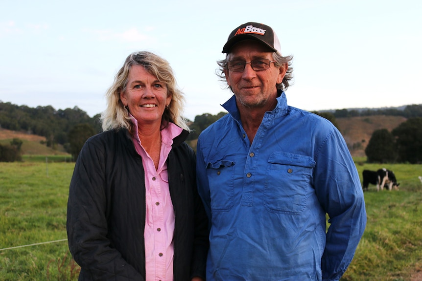 Dairy farmers Bronwyn and Murray Johnston.