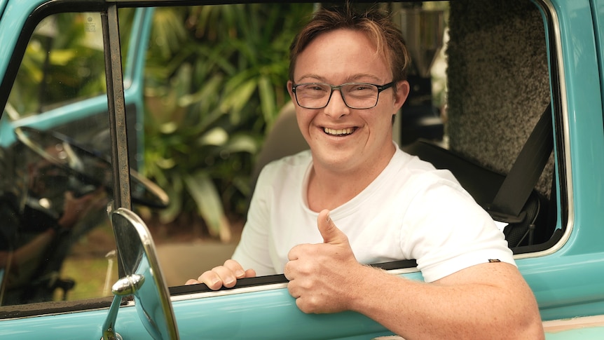 Bobby Pate at the wheel of his new coffee van