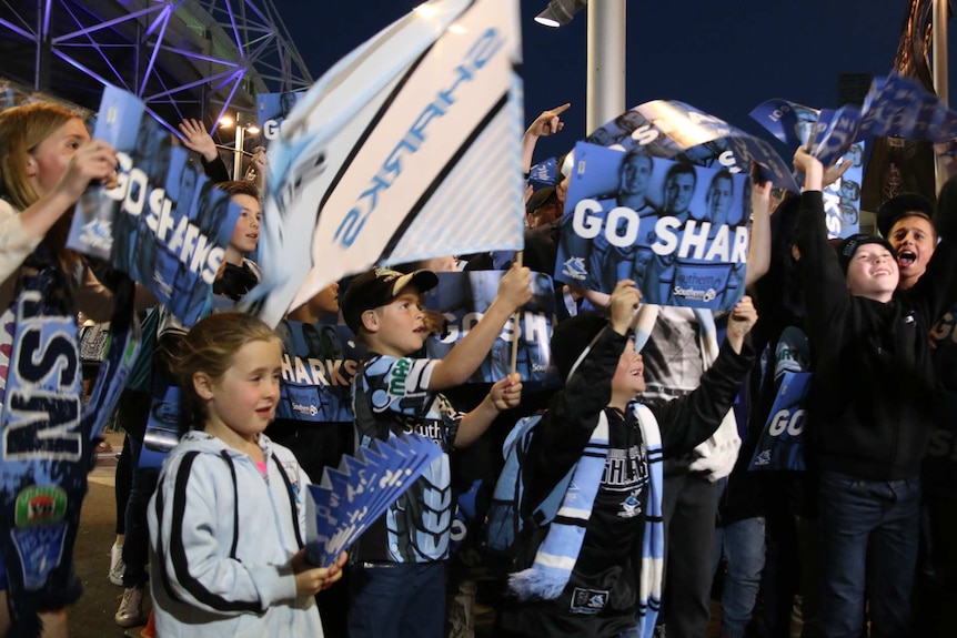 Sharks fans during game against Cowboys