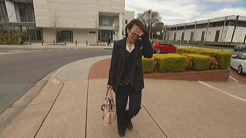 Nurse Niho Endo outside the ACT Magistrates Court in Canberra
