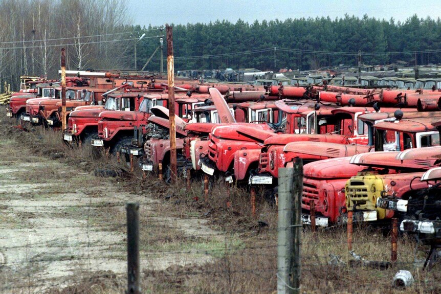 Fire trucks used at Chernobyl