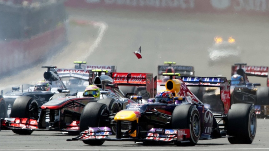 Mark Webber in action at the British Grand Prix