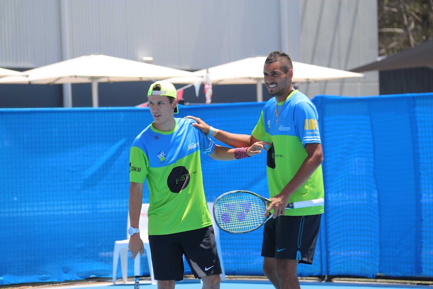 Nick Kyrgios says he's trying to be a role model for Canberra children.