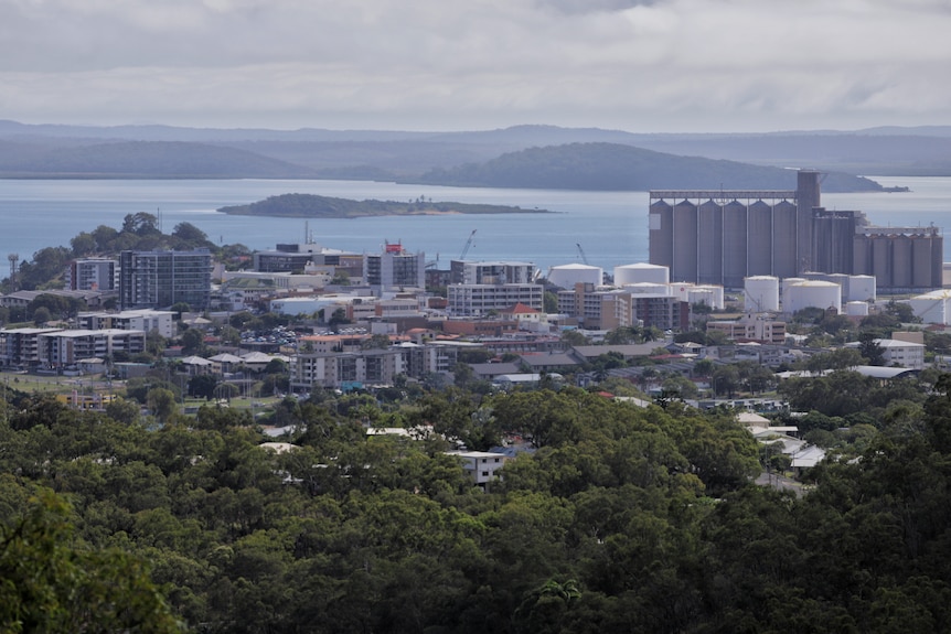 A shot of the Gladstone CBD from above. 