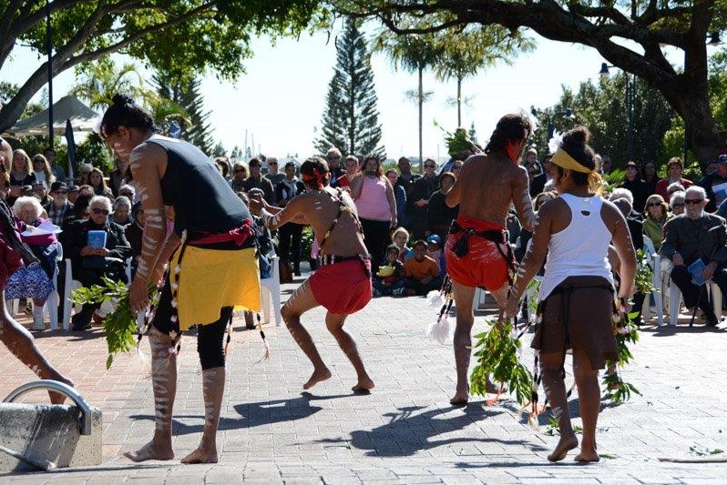 Aboriginal dancers at special service for Indigenous diggers