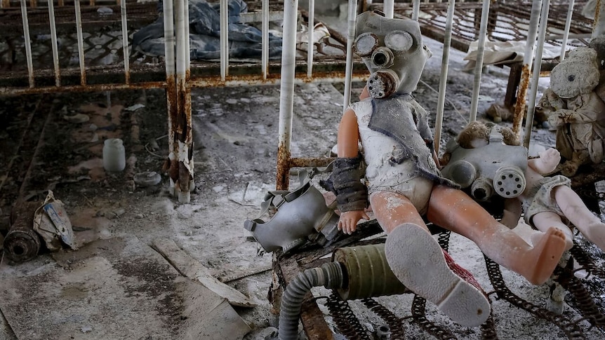 A child's gas mask at Pripyat