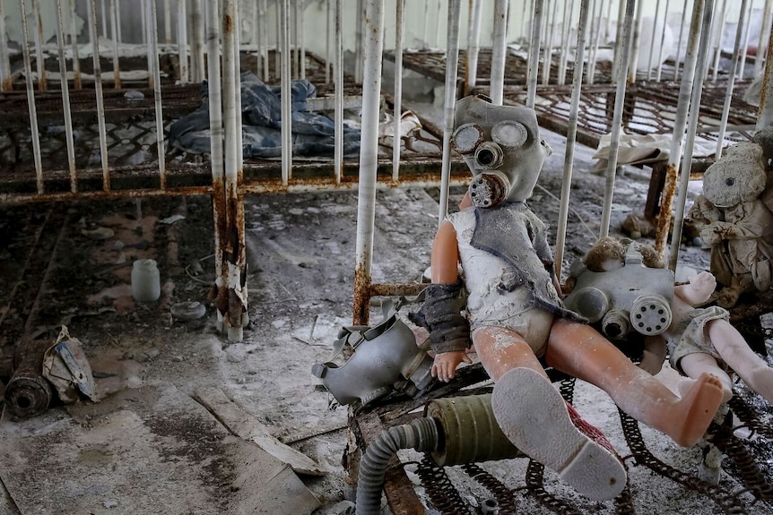 A child's gas mask at Pripyat