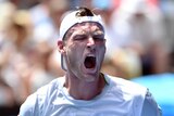 Sam Groth roars at the Australian Open
