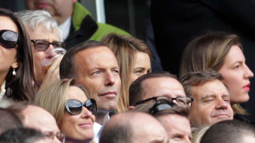 Tony Abbott at the AFL grand final