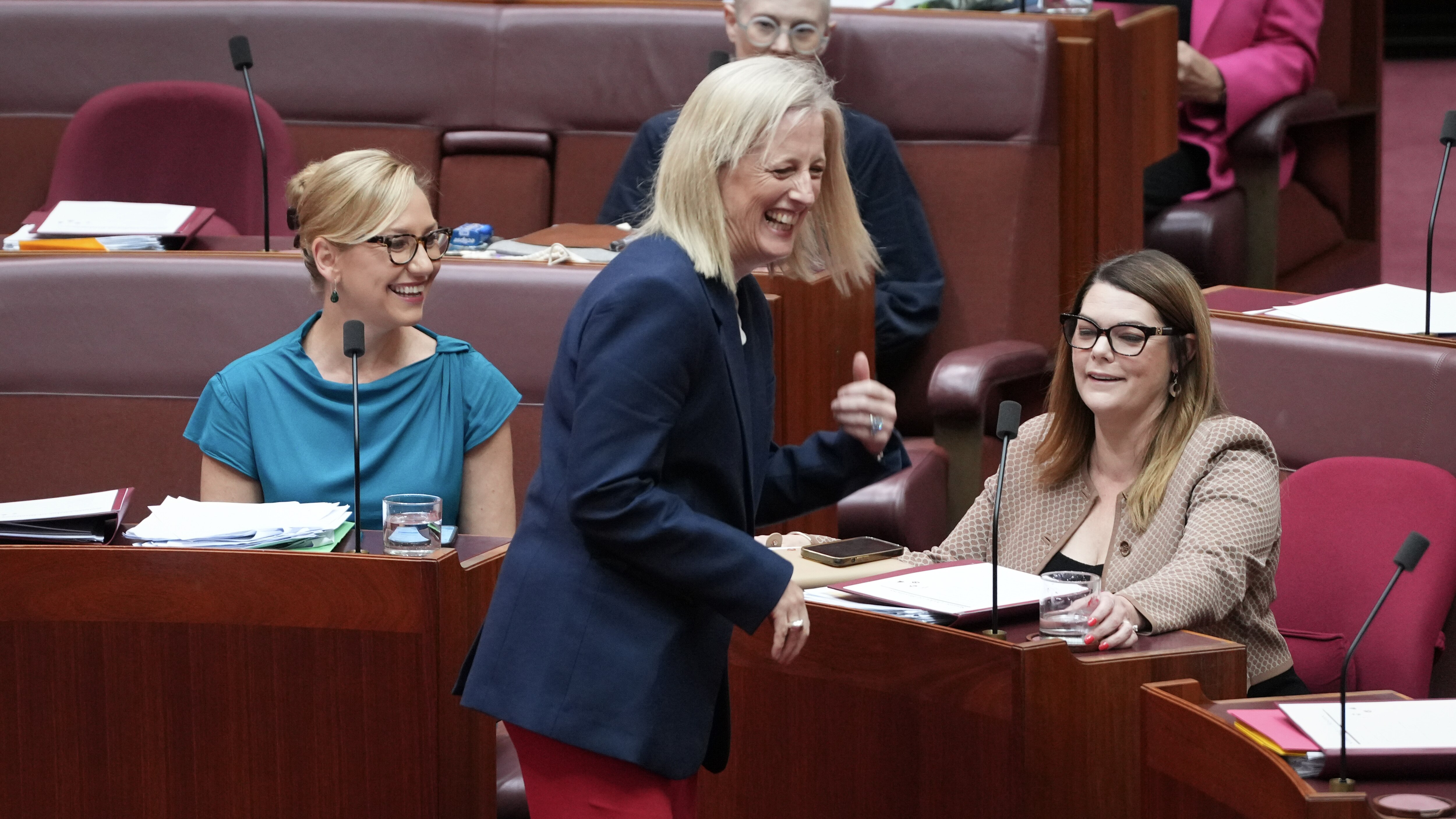 Larissa Waters, Sarah Hanson-Young y Katy Gallagher