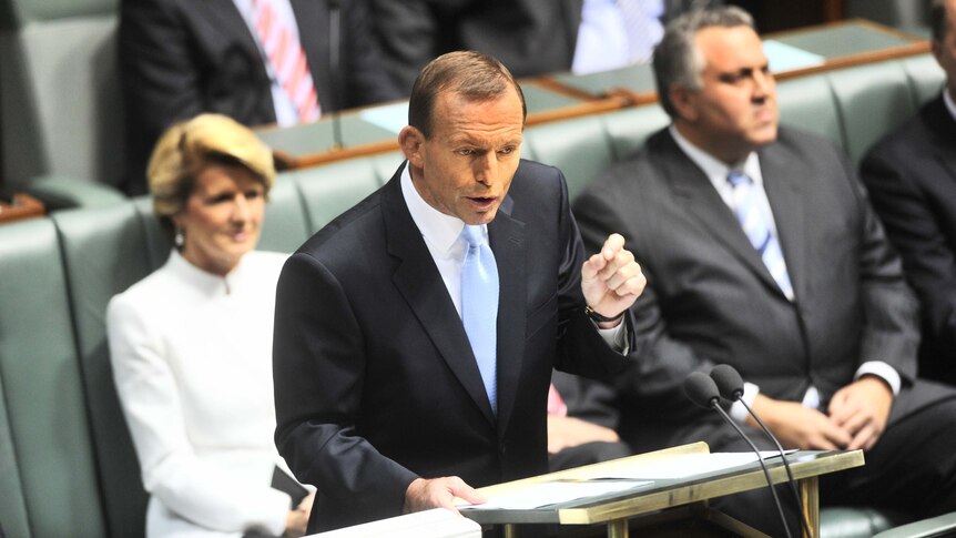 Tony Abbott has attacked Wayne Swan's federal budget and the Government's carbon tax.