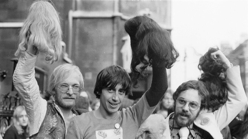 James Anderson, Richard Neville and Felix Dennis in London in 1971