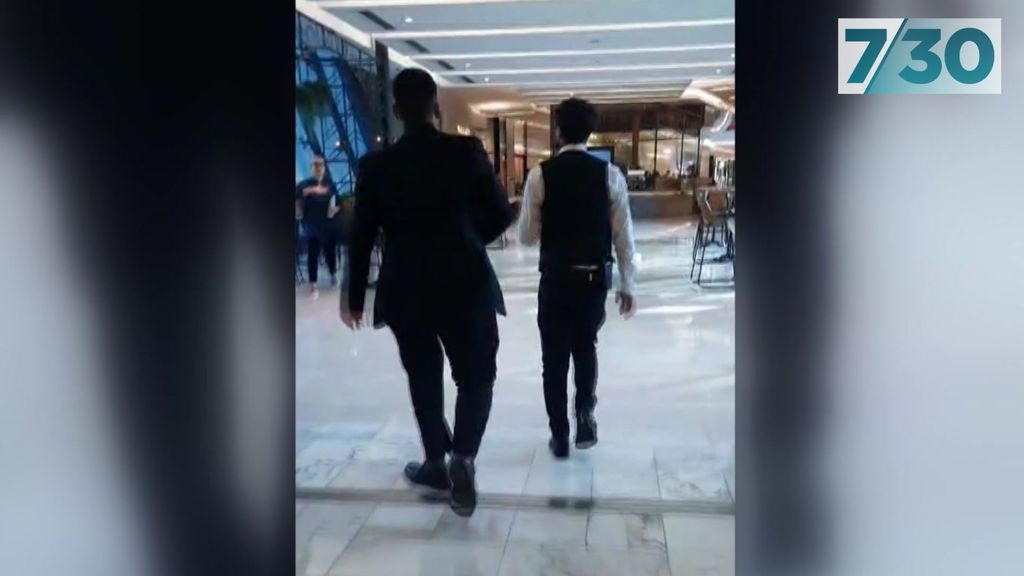 Video shows security guards Muhammad Taha and Faraz Tahir on the scene ...