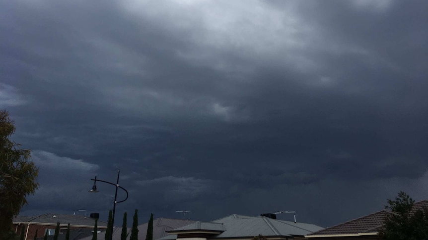 Storm clouds of Point Cook in Melbourne's west.