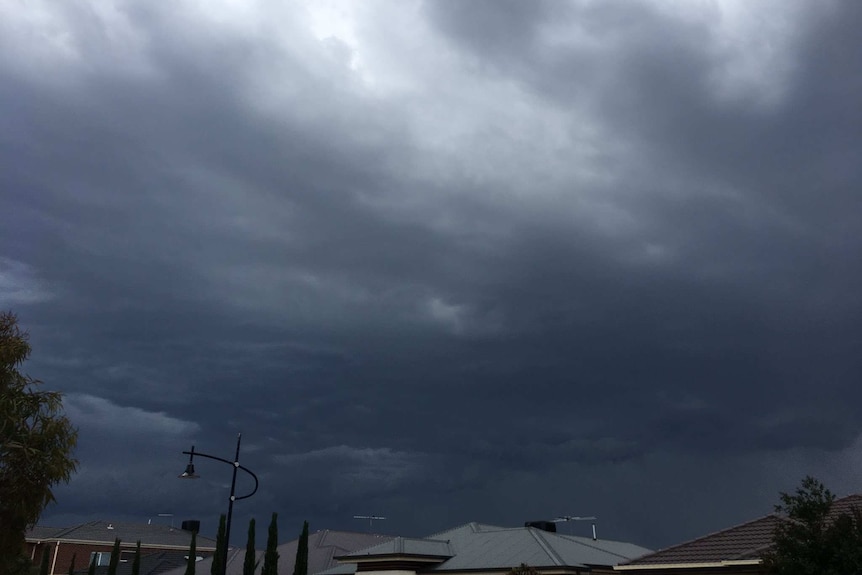 Storm clouds of Point Cook in Melbourne's west.