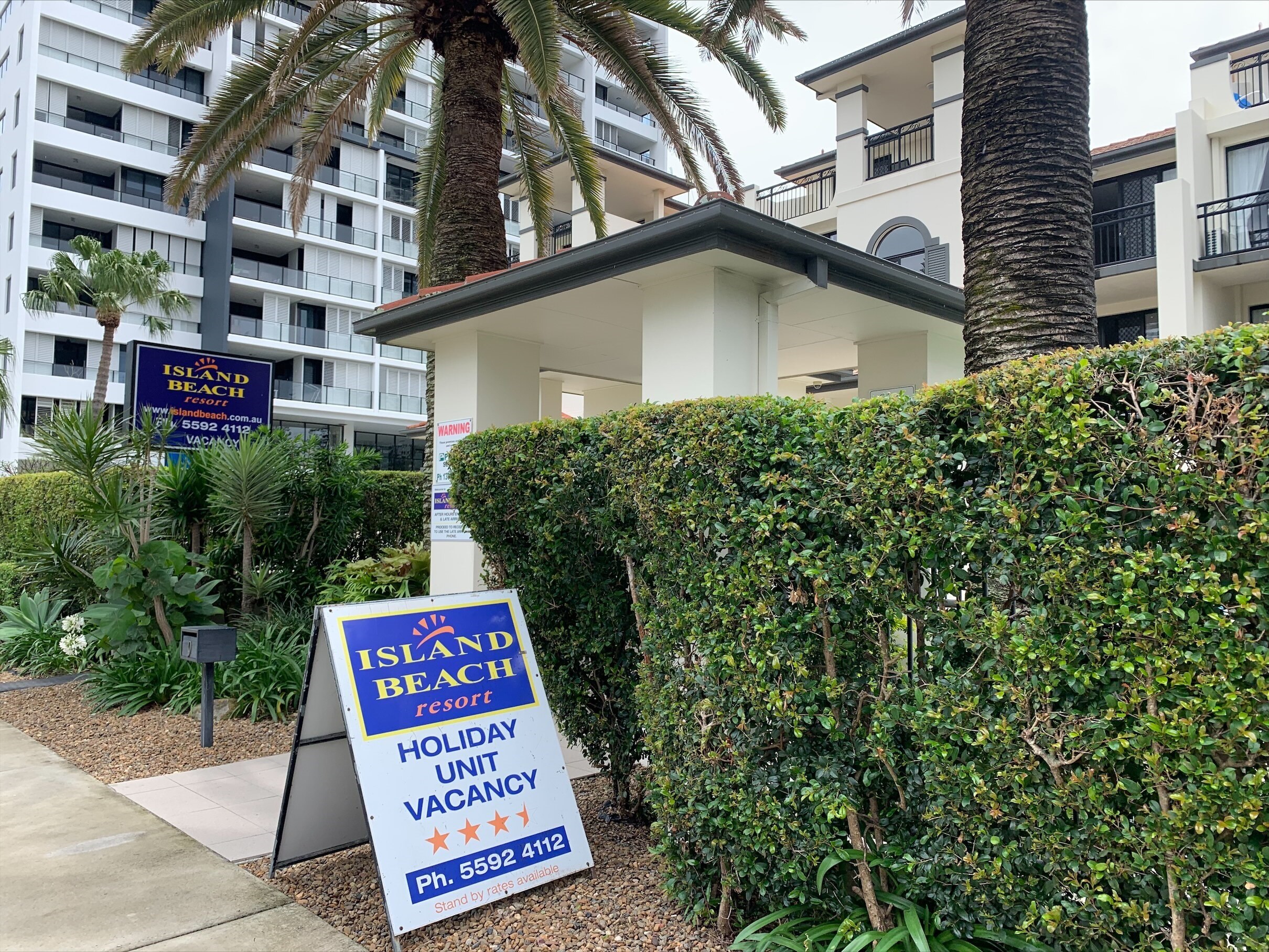 Outside of a resort.