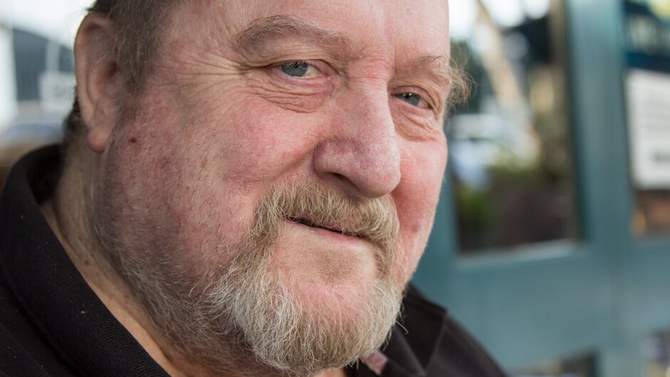 Close up of a man's face.