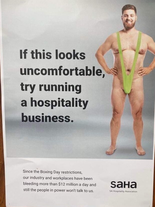 A poster of a man wearing a mankini