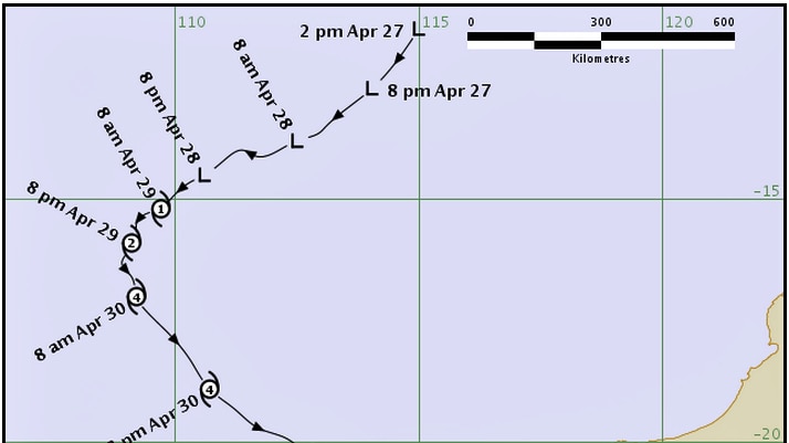 Cyclone Quang final track map